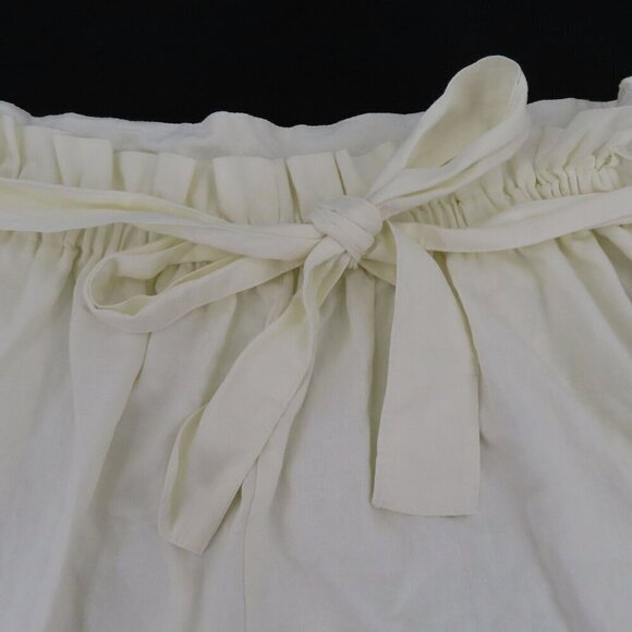 Ophelia Roe Womens Plus Size 3X White Ivory Linen Blend Paper Bag Shorts NEW - Picture 3 of 11